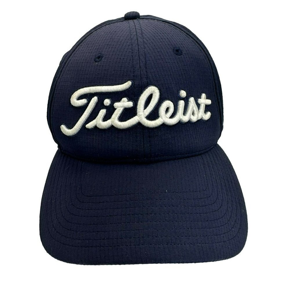 Titleist Polyester Pro V1 FootJoy Blue White Embroidered Logo Hat Medium
